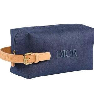 Dior Navy Denim Cosmetic Makeup Pouch